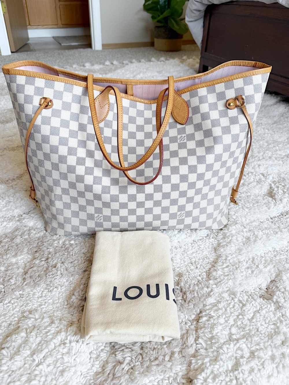 Louis Vuitton Damier Azure Ballerine Neverfull GM Shoulder Bag